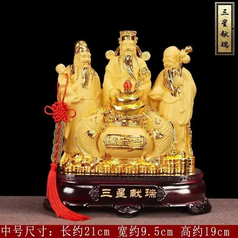 Fortune three-star Feng Shui statue Fu Lu Shou home decoration living room decoration business gifts