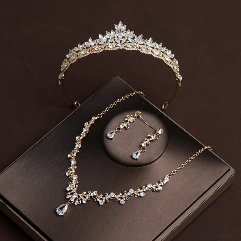 Blood Gold Baroque Crown Set – Ita:cazzo Royal Wreckage Bridal Tiara + Necklace & Earrings 4pc Drop