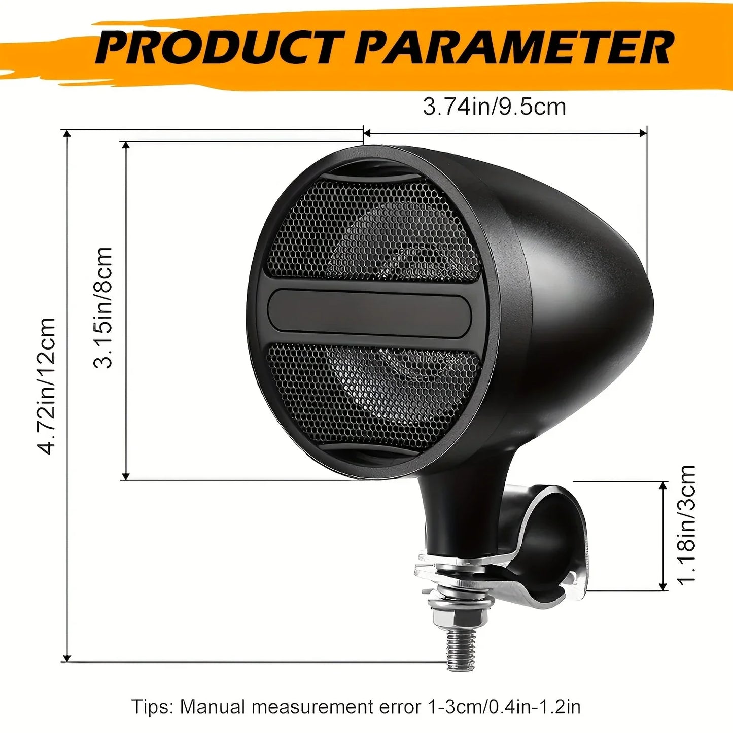 Motorcycle Bluetooth Speakers Wireless Audio System with USB, AUX, Mp3 Music Player