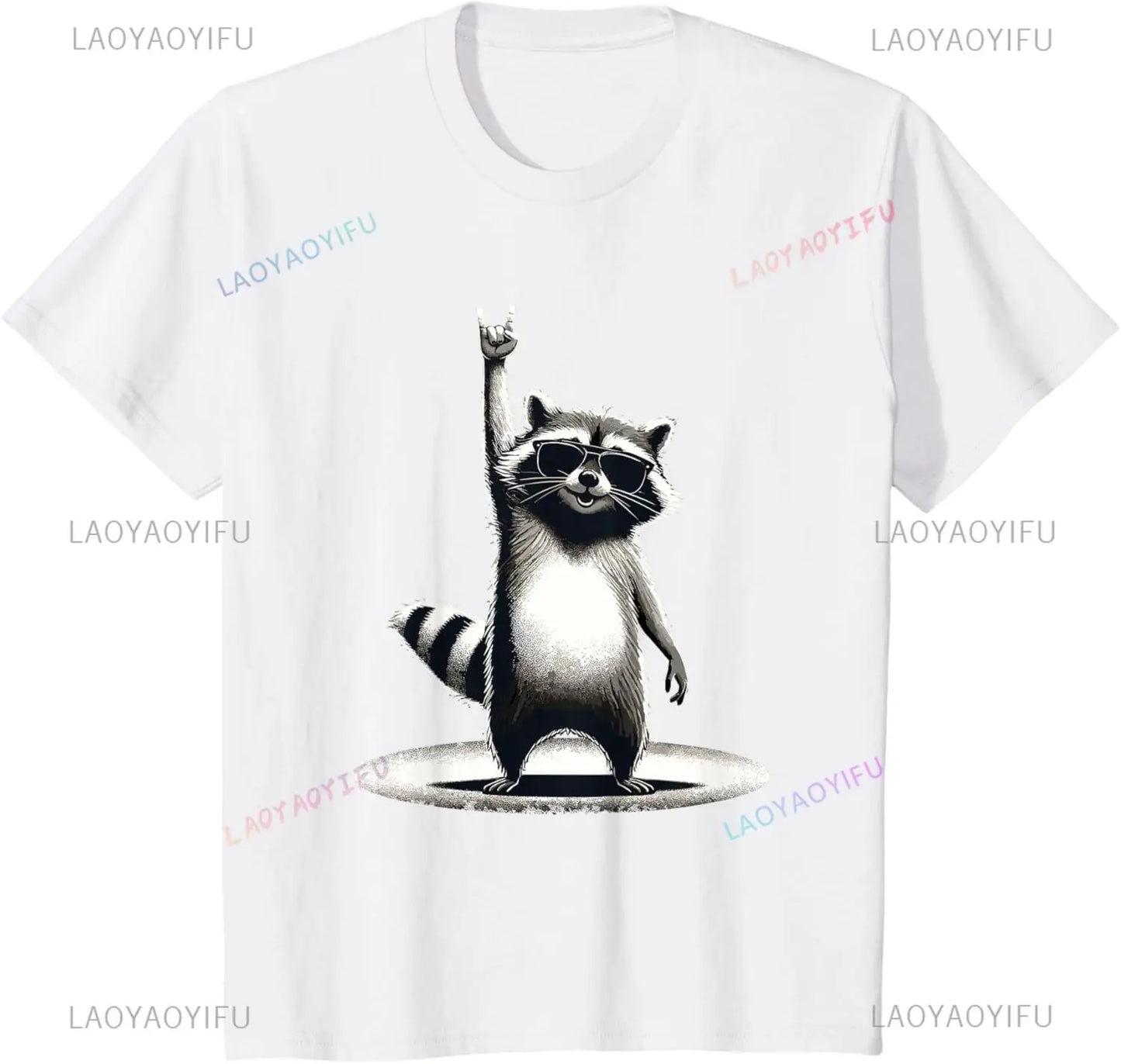Retro Raccoon Riot Punk Graphic Tee