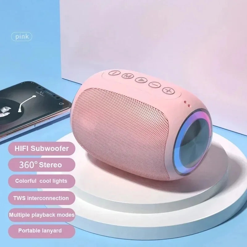 Speaker Bluetooth pink strong function portable Bluetooth speaker outdoor speaker waterproof 10W bass support TF card
