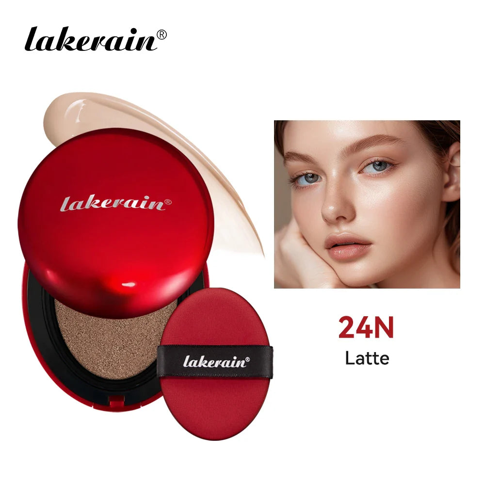 Lakerain Sunscreen Cushion Foundation Waterproof Long-lasting Brighten Foundation Cream Women Base Makeup Face Korean Cosmetics