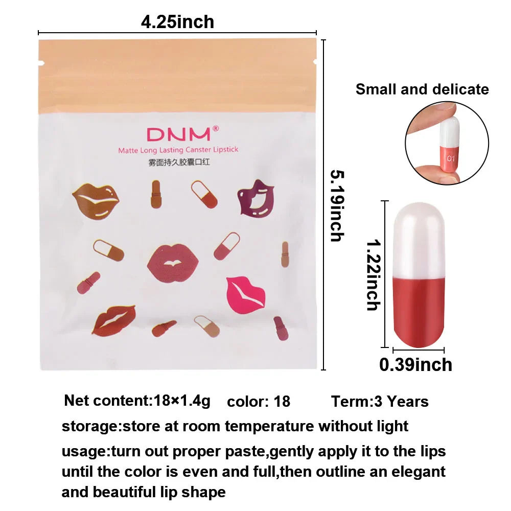18 color lipstick with moisturizing, long-lasting, waterproof, sweat resistant, radiant, and smooth lip gloss