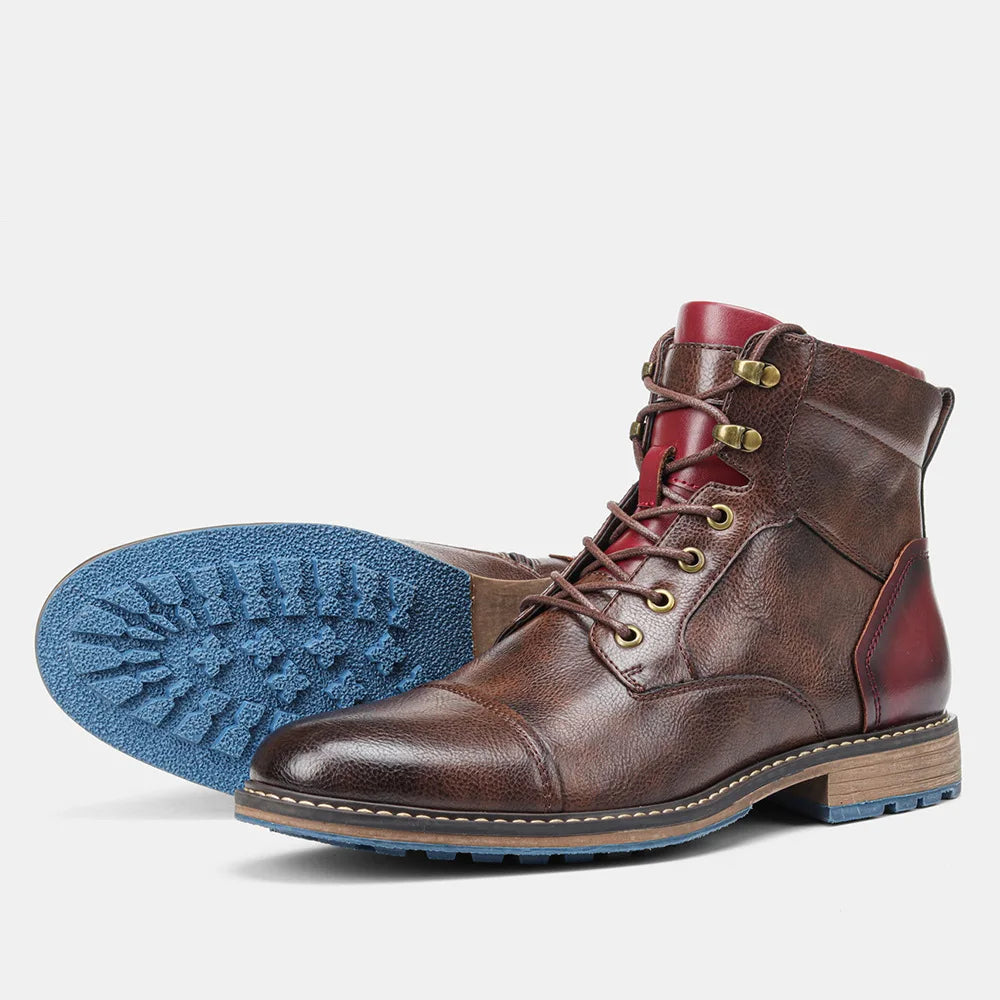 Men's Leather Ankle Boots - Western Style | Durable, Stylish & Comfortable Footwear for Men - Premium boots from Lizard Vigilante - Just $88.99! Shop now at Lizard Vigilante