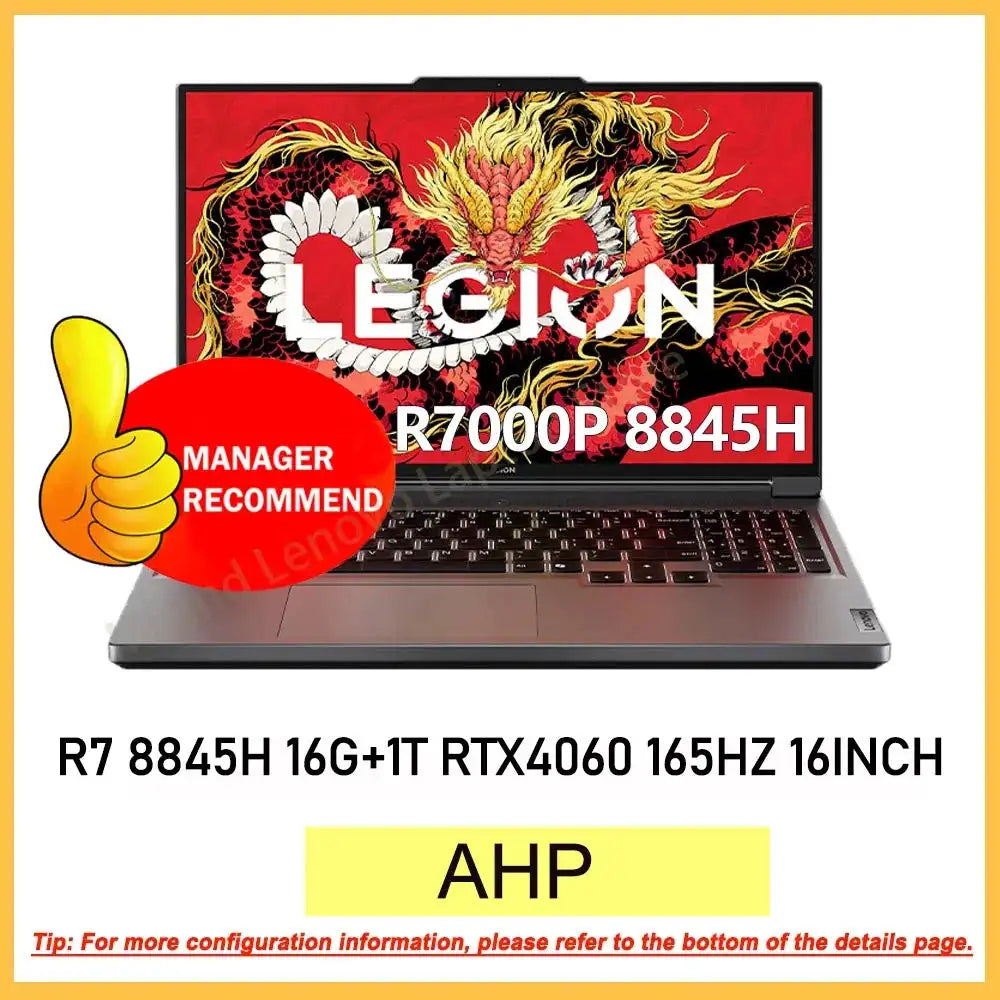 Hot Lenovo LEGION R7000P 2024 Ryzen R7 8845H Geforce RTX4060 8GB 16G/32G RAM 1T SSD 16INCH 2.5K 165Hz Screen 100% sRGB