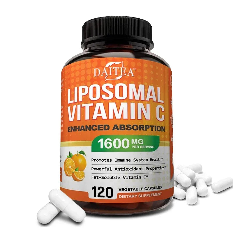 Liposomal Vitamin C 1600mg Capsules - Promotes Collagen Production, Powerful Antioxidant, Immune Health