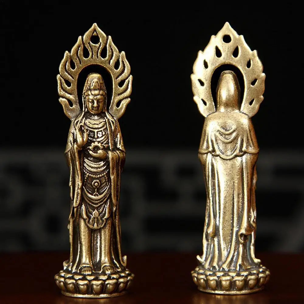 Kwan Yin Statues Buddha Figurine Craft 2.4 Inch Buddhist Avalokiteshvara Statue Chinese Feng Shui Sculpture Crafts Figurine