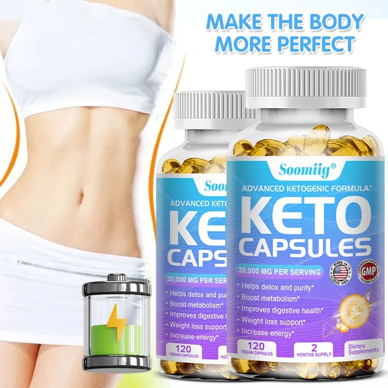 Keto Fat Burning Capsules - Promote metabolism - burn fat, enzyme detoxification, suppress appetite, enhance energy
