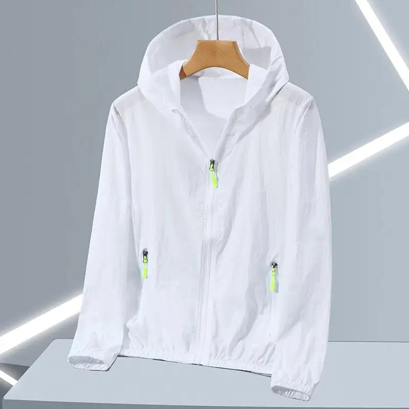 2023 Summer Men's Windbreaker Big Size Sun Protection Clothing Korean Style Ultra-thin Streetwear Zipper Hooded Jackets Man