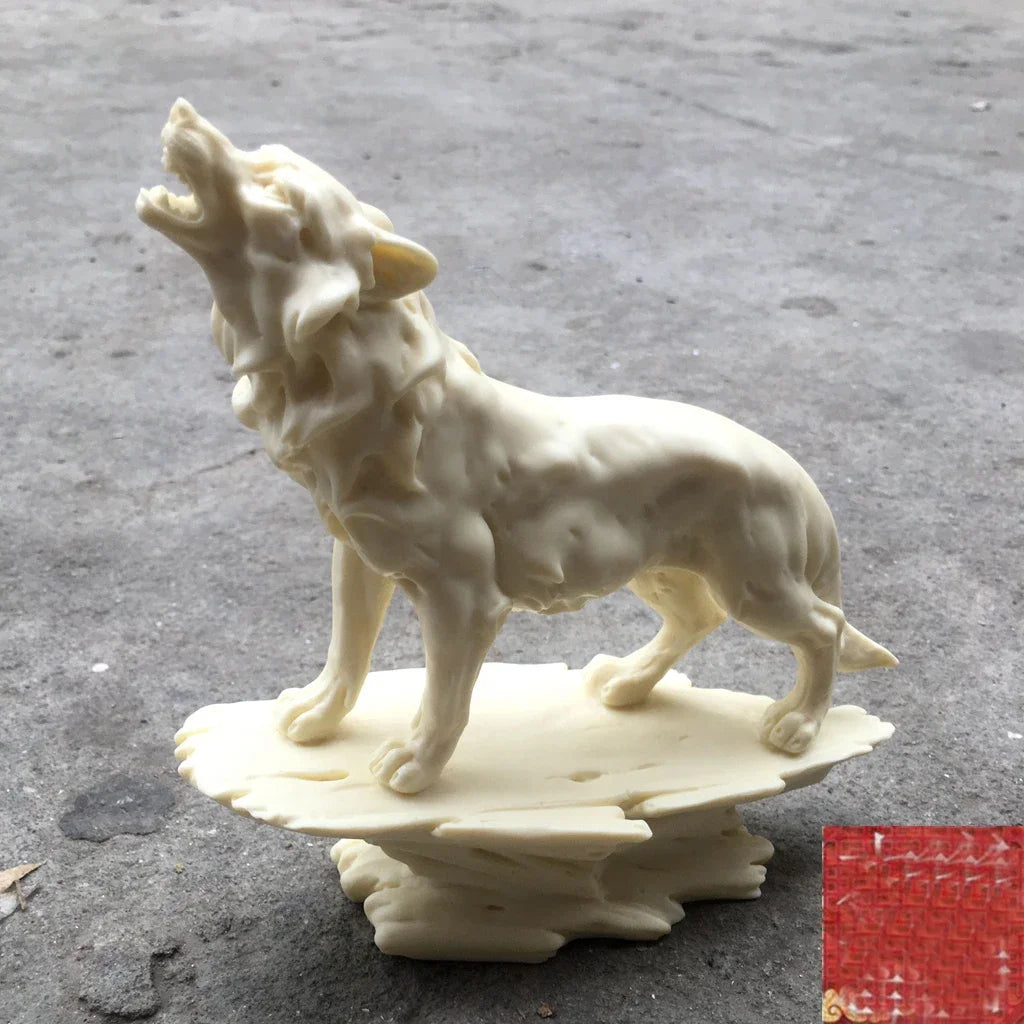 GOOD Sculpture HOME OFFICE Company SHOP CAR TOP cool art wolf carving Ornament statue