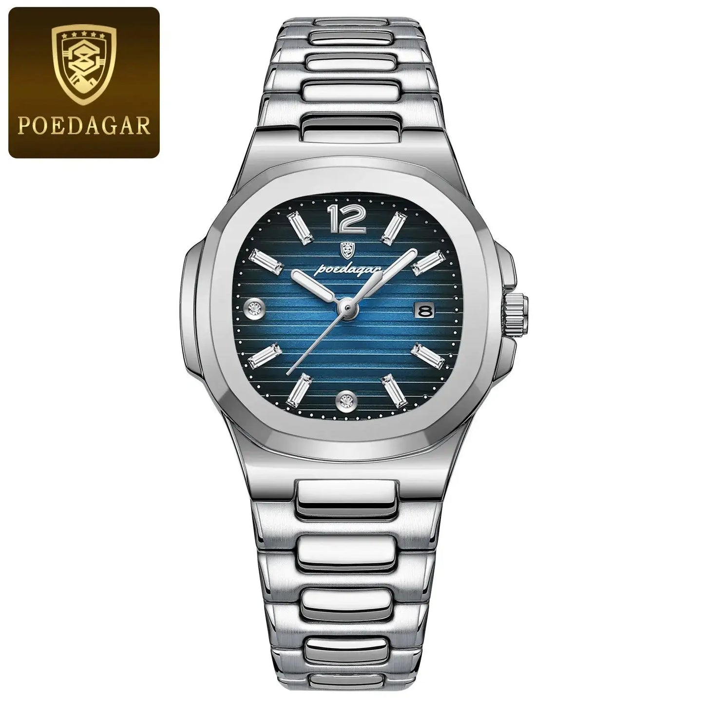 POEDAGAR Luxury Square Watch For Woman Luminous Waterproof Date Ladies Watch Elegant Women's Quartz Watches Simple Female Clock