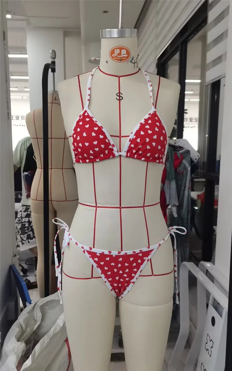 “Heartbreaker Heatwave” Lace Bow Bikini Set – Red-Hot, Low-Waist, Zero Apologies - Premium bikini from dsers - Just $14.99! Shop now at Lizard Vigilante