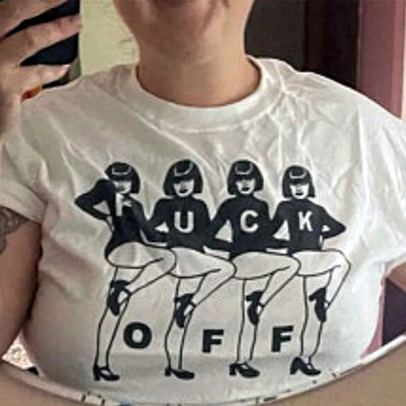 Punk People Dancing Grunge Graphic Loose Fit Tee