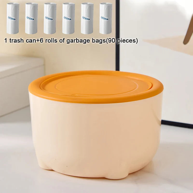 1pc Mini Trash Bin, Small Garbage Can For Desk, Food Waste Bin,Pet cat litter cleaning box,Portable trash can in car
