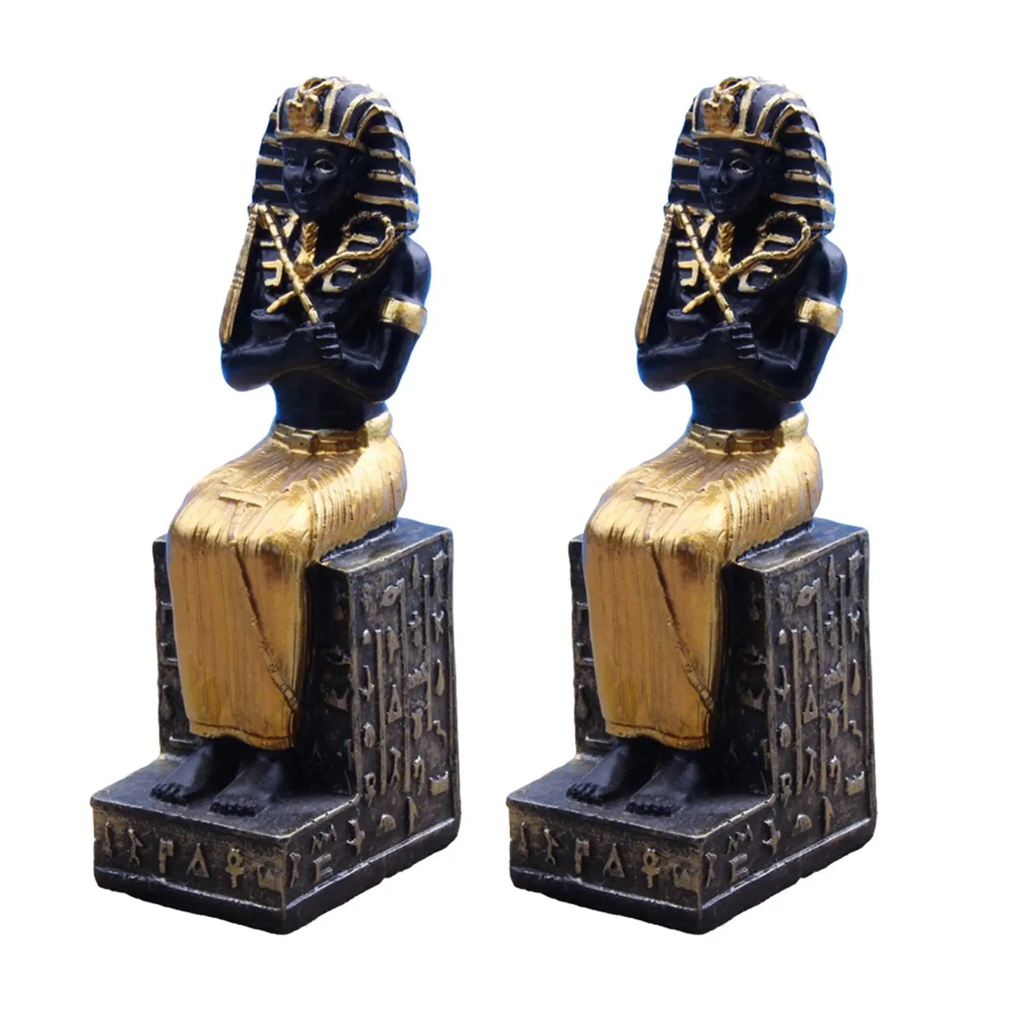 2 Pieces Pharaoh Figurine Sculpture Collectible Artware for Desktop