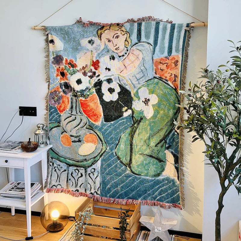 Casual Blankets Bed Decoration Woman Henri Matisse Carpet Sofa Sofa Blanket Throw Blankets Leisure Rug Single Tapestry drop ship
