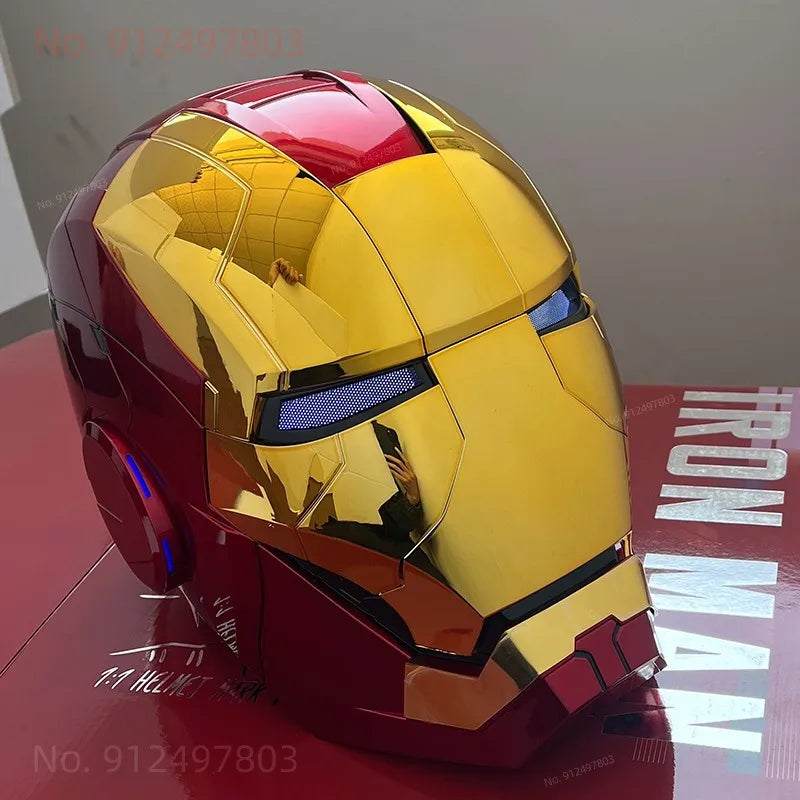AutoKing MK5 Iron Reign Helmet — 1:1 Voice-Controlled Electric Iron Man Cosplay Armor with Light-Up Eyes | Adult Wearable Model