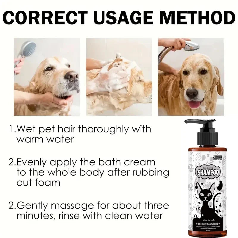 Pet Shampoo, Hair Care and Shower Gel - Gentle Cleansing, Soothing Care for Cats and Dogs, Suitable for All Dog Breeds, a Must-Have for Pet Care