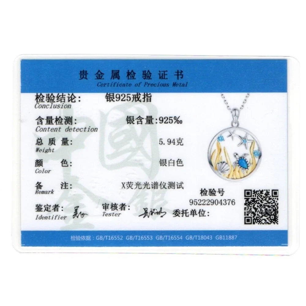 925 Sterling Silver Opal Sea Turtle Starfish Necklace Ocean Beach Necklace Mother Daughter Pendant Animal Jewelry Gift for Women