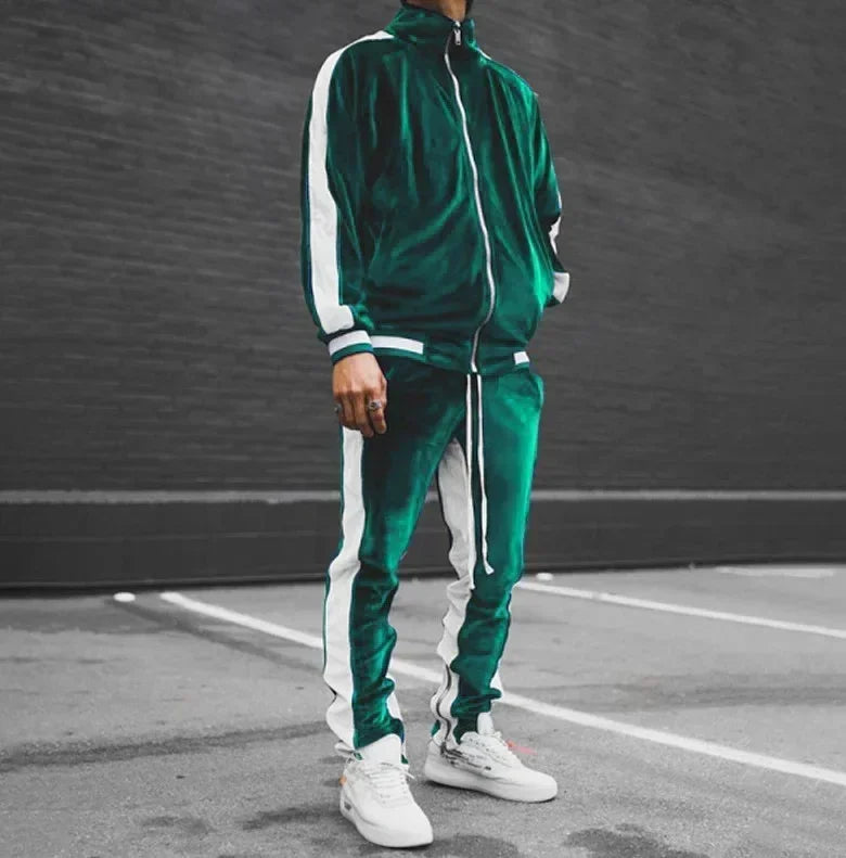 New 2025 Spring Autumn Men's Velvet Set Sport Suit Male Velour Thick Hoodies+ Pants Warm Sweatshirt Sportswear Tracksuit For Men - Premium from Lizard Vigilante - Just $63.99! Shop now at Lizard Vigilante
