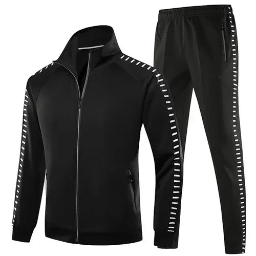 Winter Basketball Tracksuit Men Fashion Reflective Strip Hoodies+Pant Set Outdoor Gym Jogging SportSuit Running Sweatshirt Suits - Premium from Lizard Vigilante - Just $87.99! Shop now at Lizard Vigilante