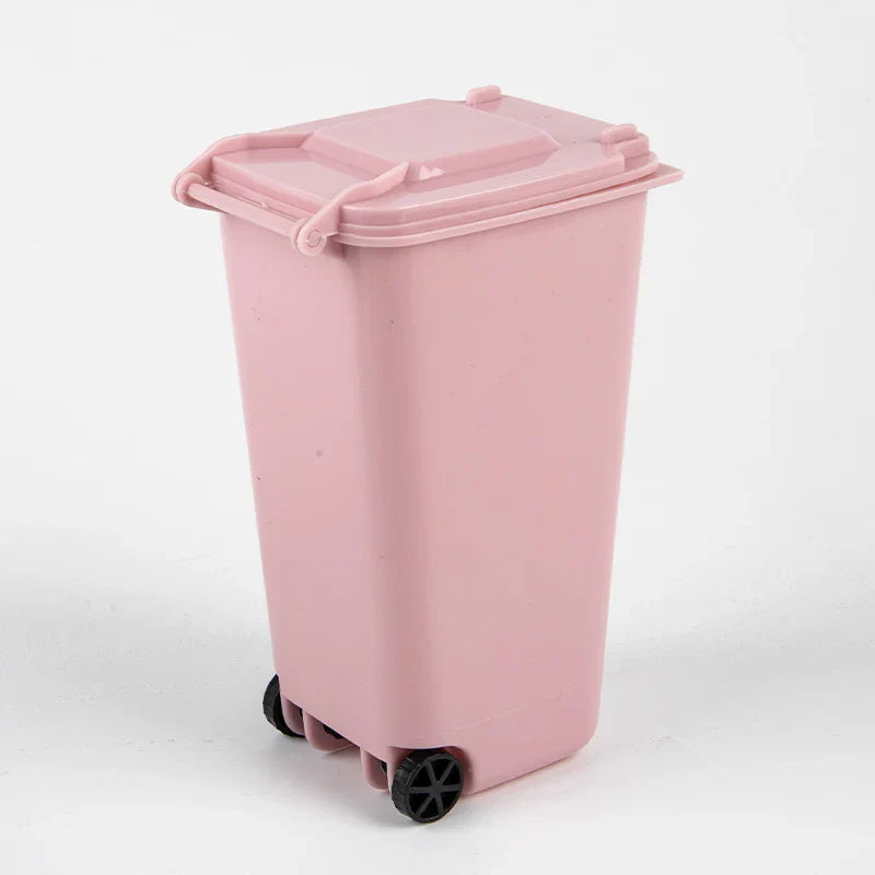 Mini Desktop Trash Can Plastic Waste Bins With Lid Household Clean Trash Desk