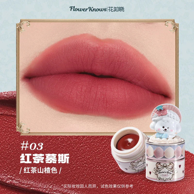 Flower Knows Strawberry Rococo Series Cloud Lip Cream Lip Gloss Long Lasting Velvet Lip Tint Lipstick for Women Cosmetic