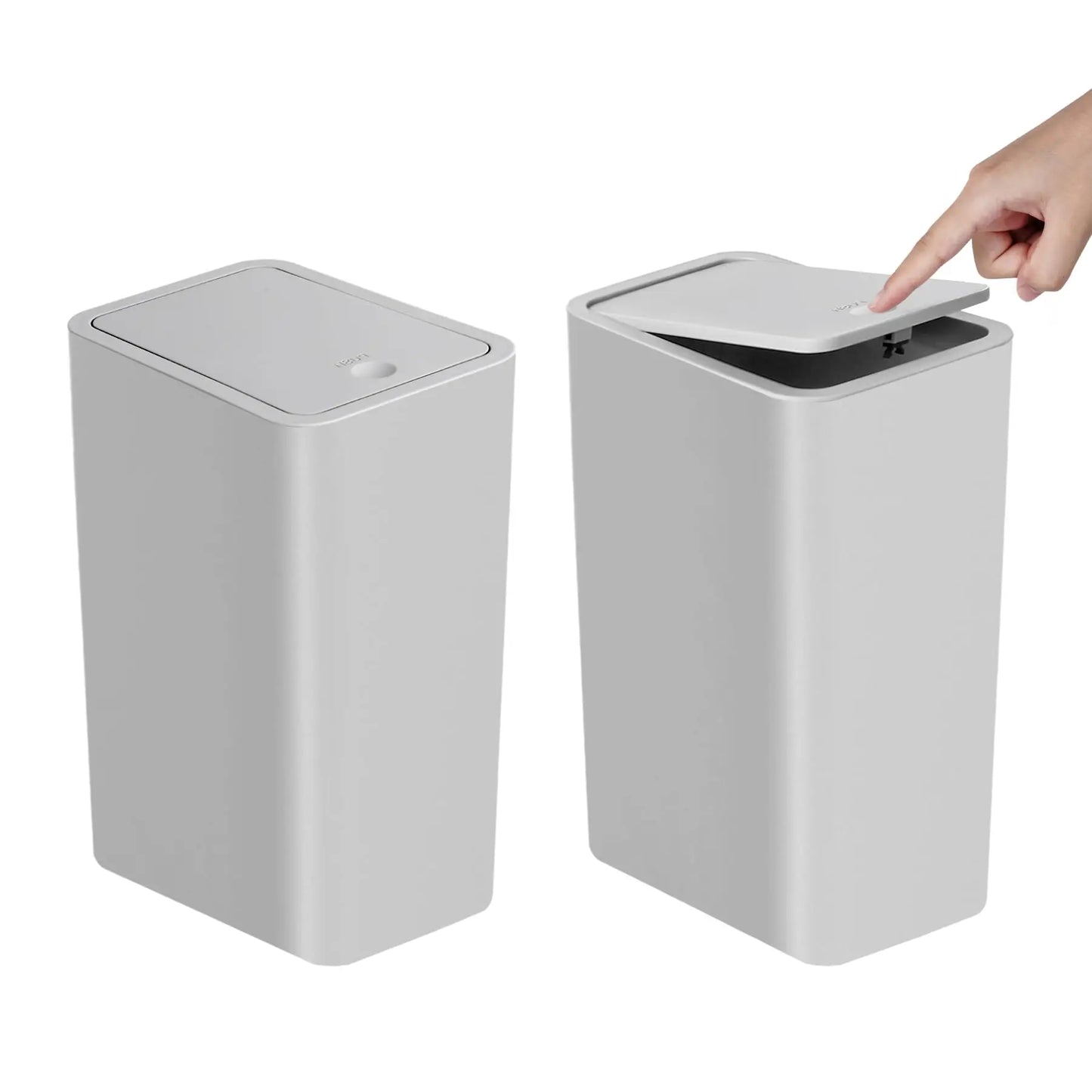 Bathroom Trash Can | 10L Small Garbage Can with Press-Top Lid | Plastic Wastebasket for Toilet, Bedroom, Living Room | Pop-Up Lid Design - Premium trash can from Lizard Vigilante - Just $28.88! Shop now at Lizard Vigilante