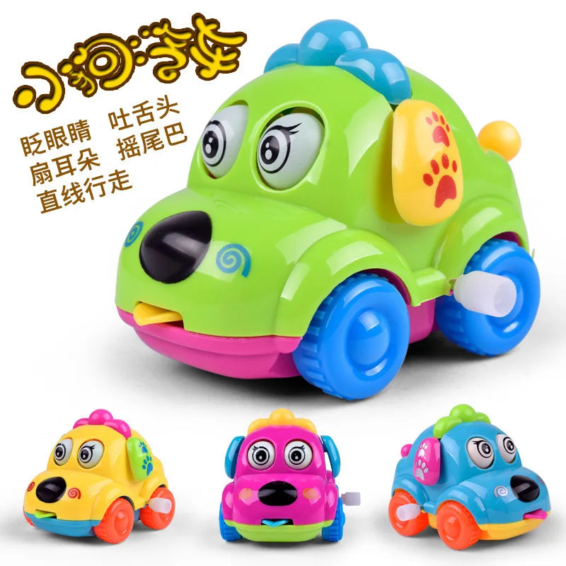Clockwork Winding Toy Car – Cute Cartoon Animal Kids Gift