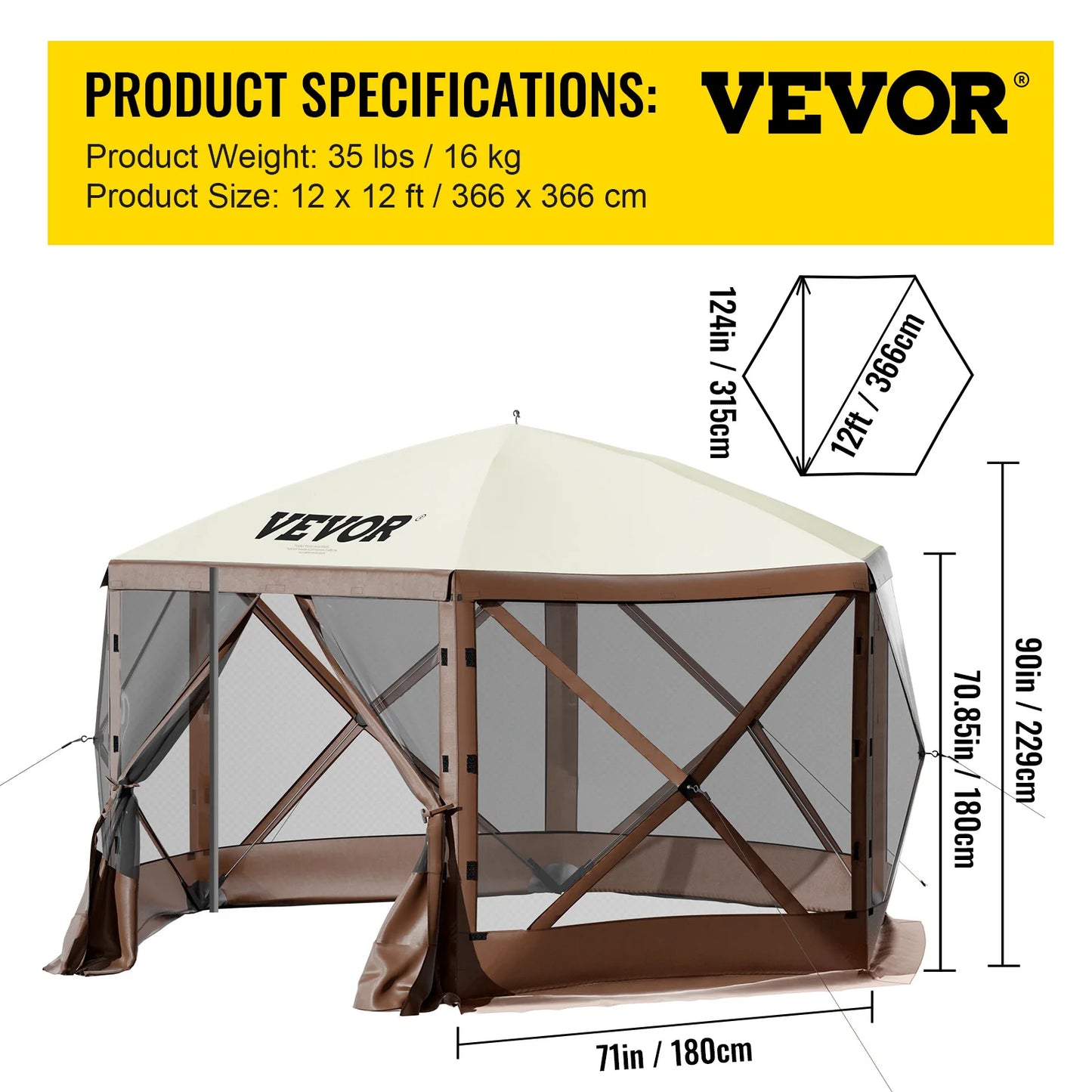⚡ VEVOR PIT LORD POP-UP GAZEBO | 6-Sided Heavy Metal Sun Shelter for the Wild ⚡