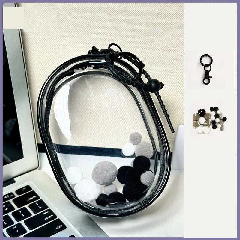 Labubu Protect Case 15cm Labubu Sitting Party Cotton Doll Shoulder Pain Bag PVC Storage Bag Labubu Walk Bag Dustproof