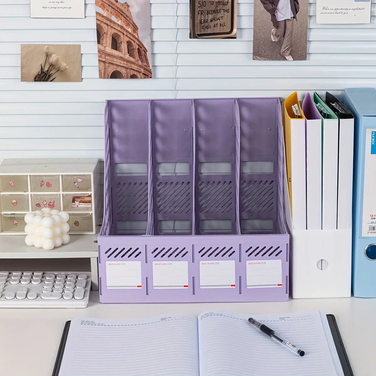 Detachable A4 Document Organizer - Desktop Bookshelf & File Holder, Durable PP Material, Office Supplies Storage Rack