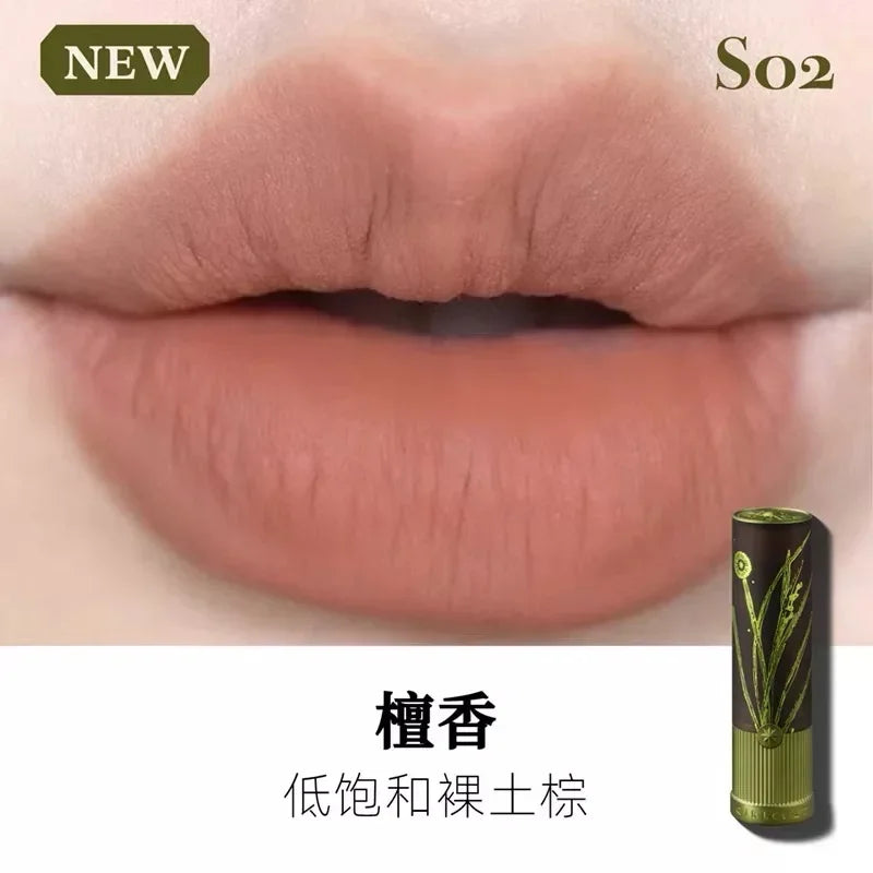 Girlcult Herbal Compendium Lipstick Matte Velvet Lip Clay Green Shimmer Lipgloss Moisturizing Longlasting Nostickup