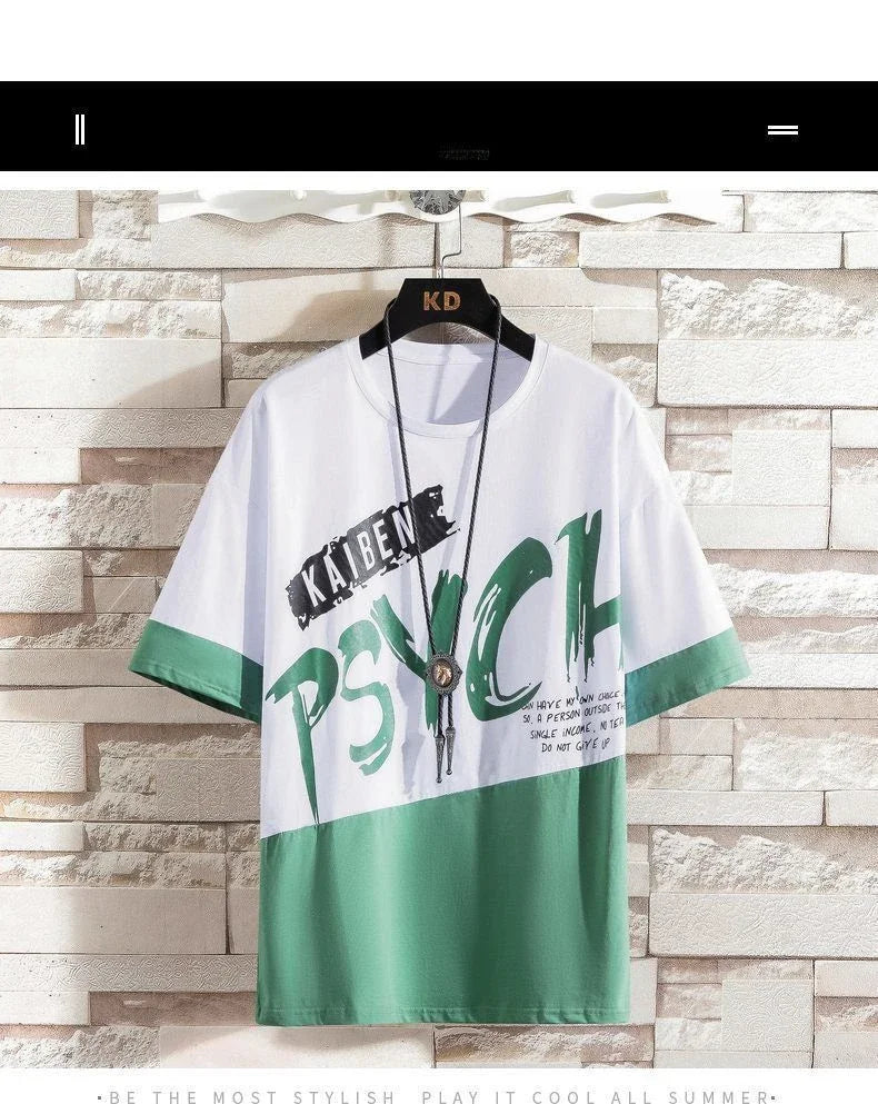 Men Casual T Shirt Letter Printed T-Shirt Hip Hop Y2K Streetwear Fashion Sport Gym Summer Washed Tops Men Clothing Trends 반팔 남자