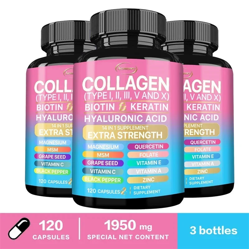 Collagen Supplement - Supports Skin Care, Nails, Hair, Antioxidants and The Immune System