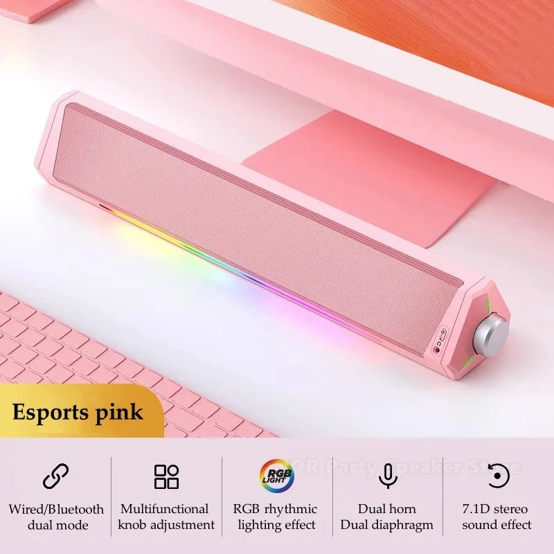 Home Bluetooth Gaming Speakers Portable USB Subwoofer Surround Stereo Sound Amplifiers Soundbar Speaker Desktop Speakers For PC