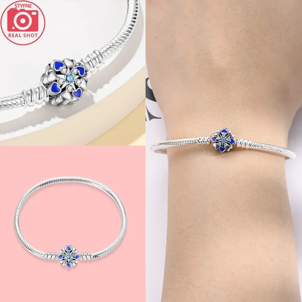 New 925 Silver Celtic Knot Snake Bone Lucky Eye Bracelet Fit Original Charming Bracelet Diy Fine Jewelry Gifts for Women