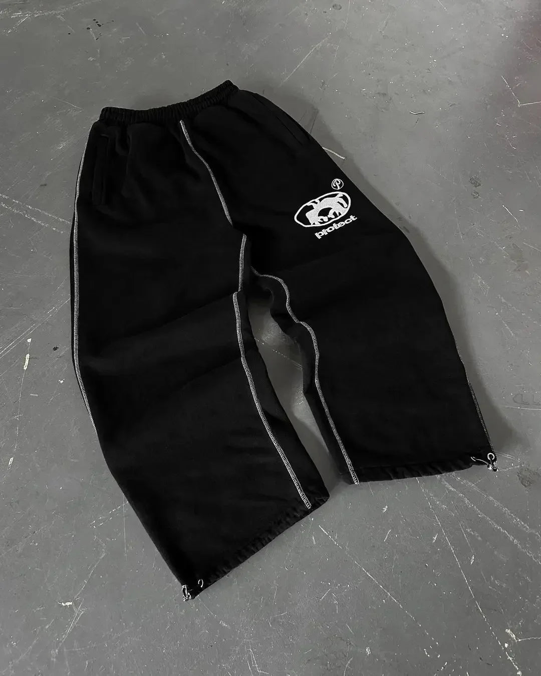 Shadowstripe Y2K Baggy Joggers – Harajuku Gothic Hip-Hop Streetwear Sweatpants for Men & Women
