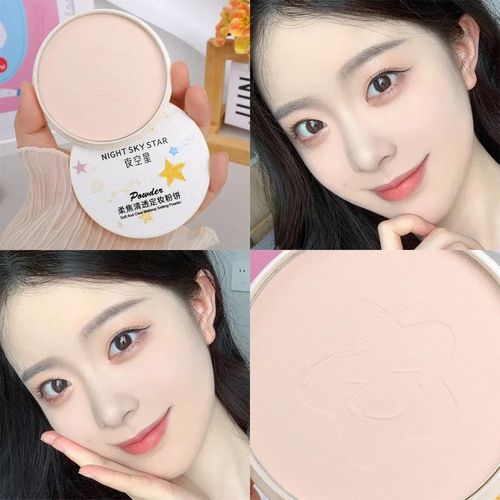 Transparent Pressed Powder Waterproof Lasting Oil Control Full Coverage Face Compact Setting Powder Makeup Foundation Cosmetics