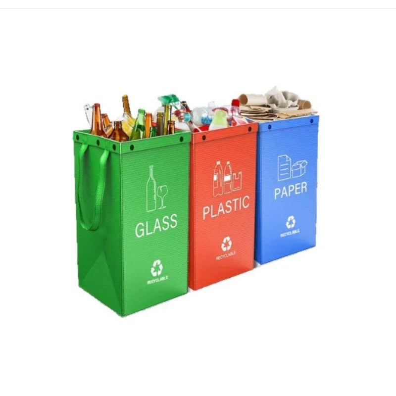 3pcs/set Large Capacity Foldable Trash Bin Portable Kitchen & Outdoor Camping Waste Basket Storage Bag for Home Travel Picnic