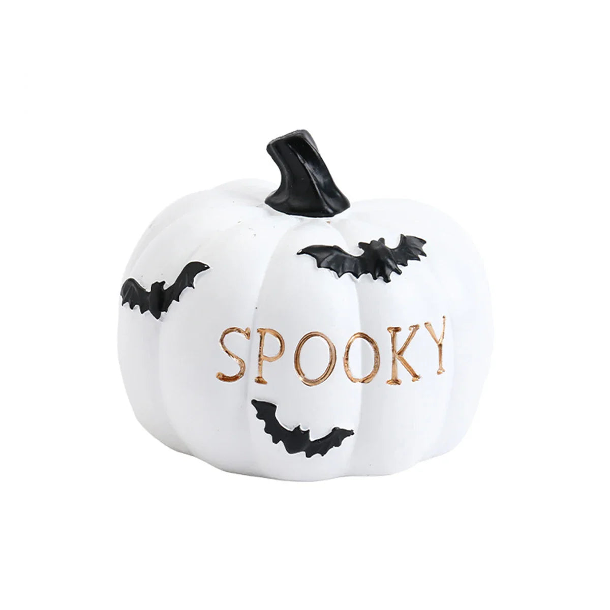 Spooky Resin Pumpkin Decor - Gothic Tabletop Centerpiece for Halloween