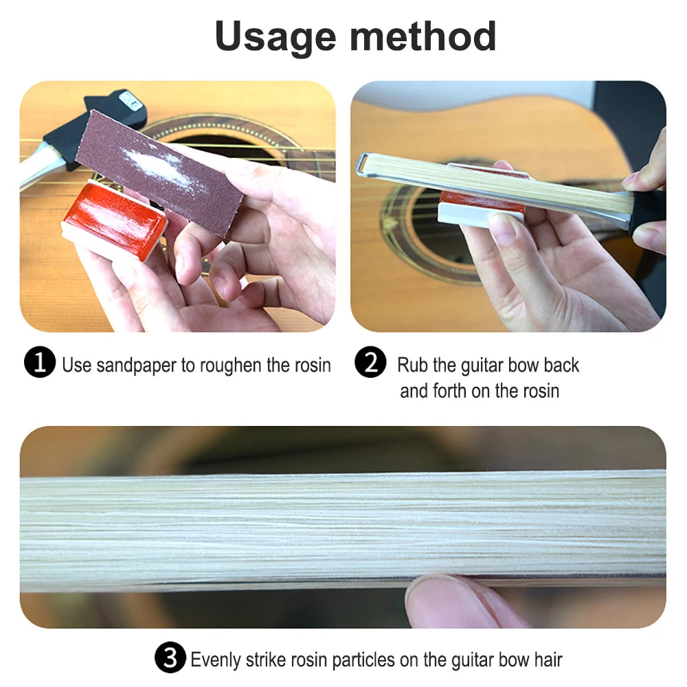 Guitar Bow A/B Double-Sided | Violin & Cello Sound Simulator | Built-In Guitar Picks | Heavy-Duty Pull & Plug String Bow for Electric/Acoustic Guitars