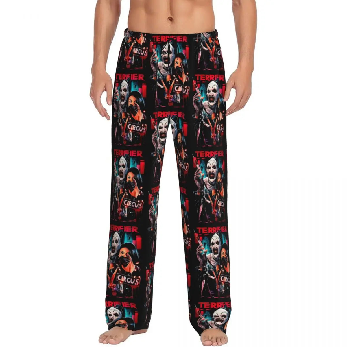 Custom Print T-Terrifiers Horror Fan Art Pajama Pants Men's Sleep Sleepwear Bottoms with Pockets - Premium from Lizard Vigilante - Just $24.99! Shop now at Lizard Vigilante