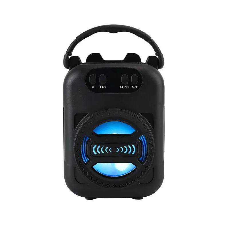 Wireless Bluetooth Speaker with LED Wireless Handheld Speaker Support Wired Microphone/TF Card/U Stick Audio Line Input