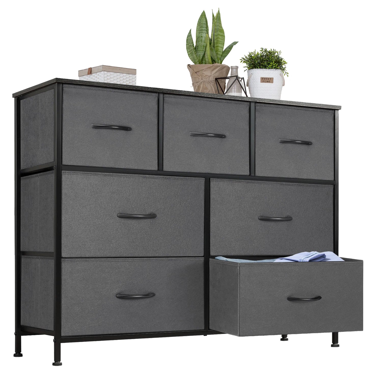JHK Desser For Bedroom With 7 Fabric Drawers Organizer Storage Closet Chest Clothes For Living Room Display Cabinet Of Furniture - Premium from Lizard Vigilante - Just $69.99! Shop now at Lizard Vigilante