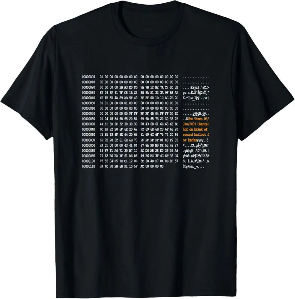 Bitcoin Genesis Block Code Heavy Cotton T Shirt