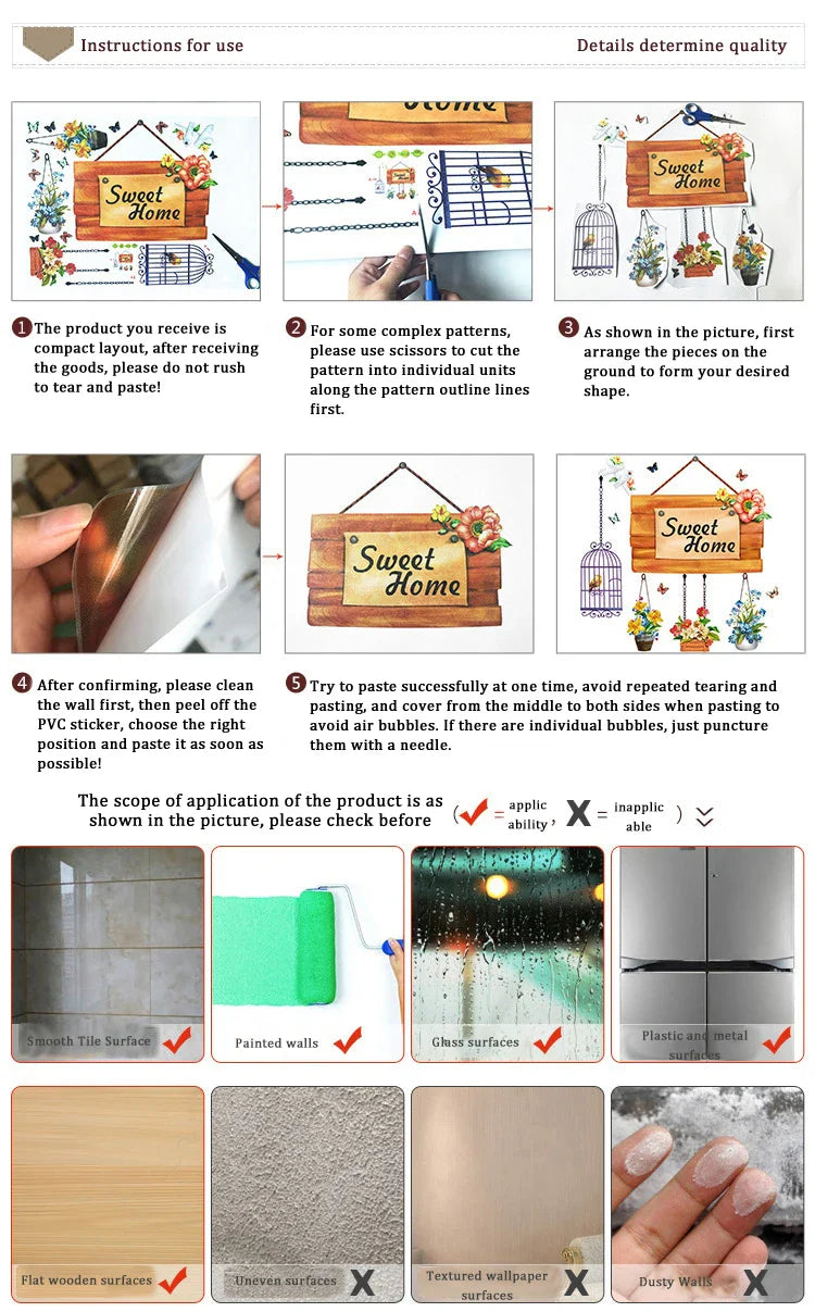 Giant Plant Palm Tree Vinyl Tile Wall Stickers For Bedroom Accessories Wallpaper Wall Decor Room Decor Living Room Decoration