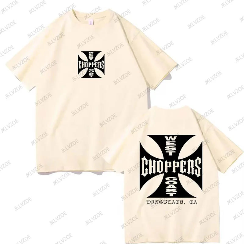 West Coast Choppers Cross Frame Print Women Tshirt Hip Hop Streetwear T-shirts Fashion Tees Short Sleeve Oversized Unisex Tops