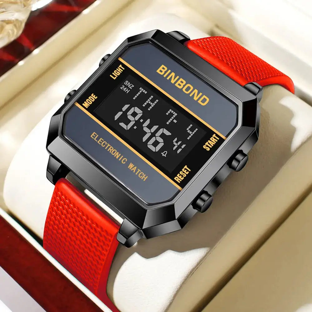 Men's Watch Business Sports Multifunctional Alarm Clock Waterproof Silicone Strap Male Student Fashion Electronic Wristwatches
