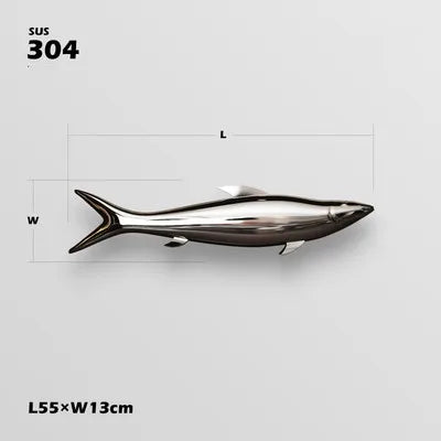 Stainless steel fish sculpture, outdoor lawn, pool, landscape decoration, mirror, crafts
